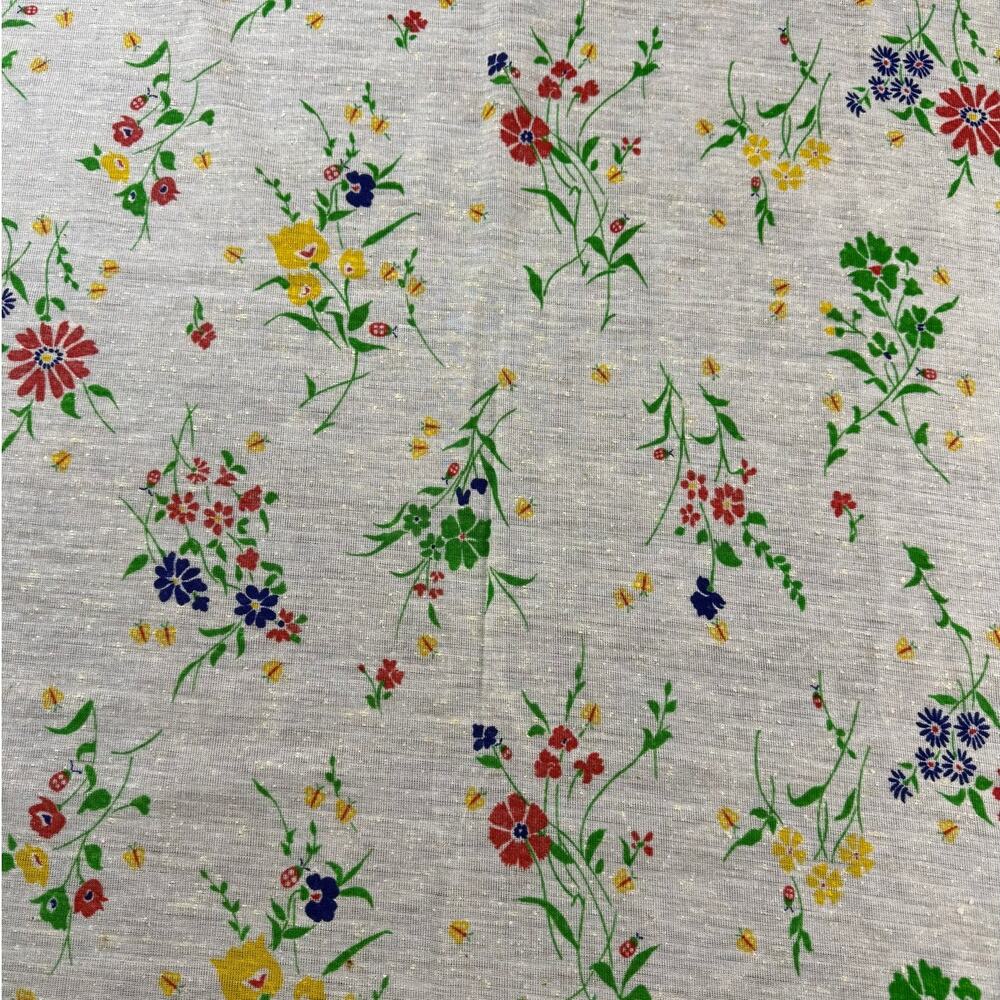 Vintage floral fabric yardage